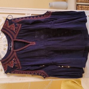 American Eagle Navy Cutout Blouse